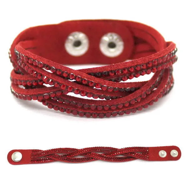 TYO New Fashion Charm Ladies Color Woven Leather Bracelet Charm Bracelet Hot Wholesale Wholesale 14 Colors To Choose From!