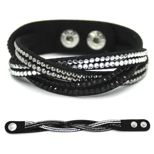 TYO New Fashion Charm Ladies Color Woven Leather Bracelet Charm Bracelet Hot Wholesale Wholesale 14 Colors To Choose From!