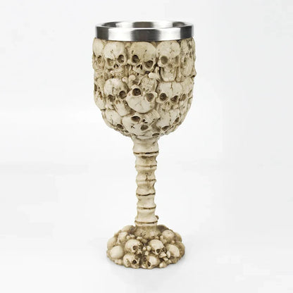 Gothic Wine Goblet Contain Dragon Claw Viking Skeleton Retro Stainless Steel Resin