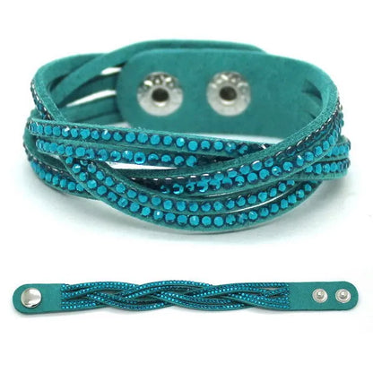 TYO New Fashion Charm Ladies Color Woven Leather Bracelet Charm Bracelet Hot Wholesale Wholesale 14 Colors To Choose From!