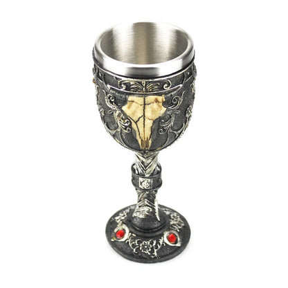 Gothic Wine Goblet Contain Dragon Claw Viking Skeleton Retro Stainless Steel Resin