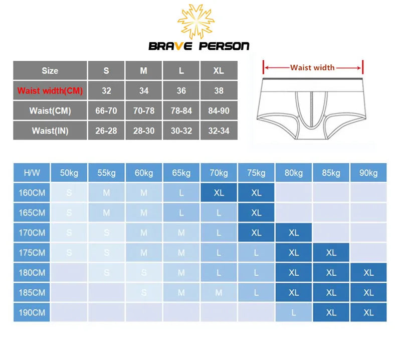 BRAVE PERSON Underwear Men Briefs Sexy Low-waist Underpants Men's Imitation Leather Bright Fabric Panties Shorts