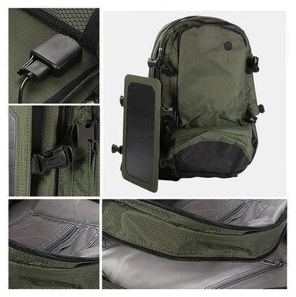 Solar Backpack for Men and Women, Polyester Travel Shoulder Bag, Cell Phone Charger' Solar Bag, Sunpower Laptop Bag, 35L