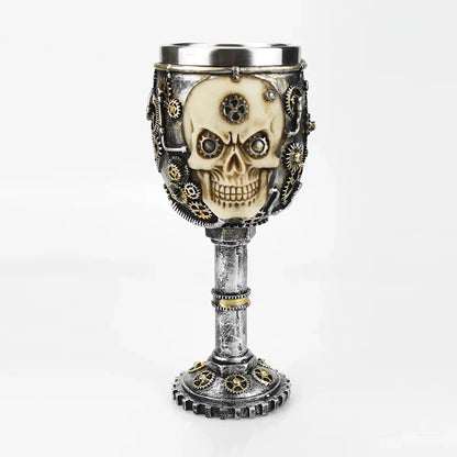 Gothic Wine Goblet Contain Dragon Claw Viking Skeleton Retro Stainless Steel Resin