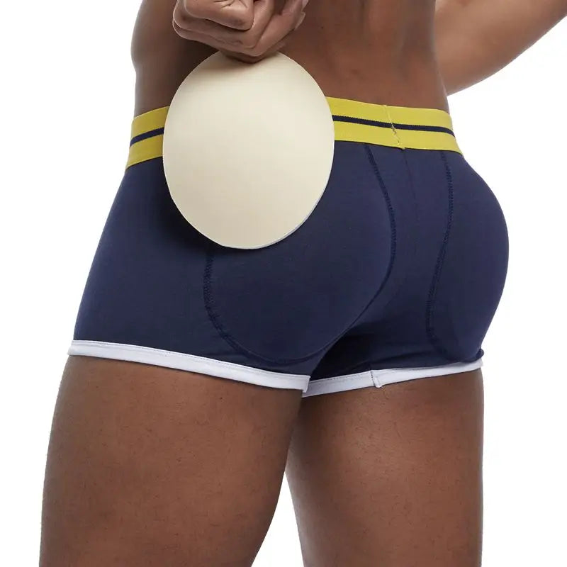 JOCKMAIL Brand sexy men underwear bulge enhancing men Boxer include Penis pad and hips buttocks double Removable push up cup