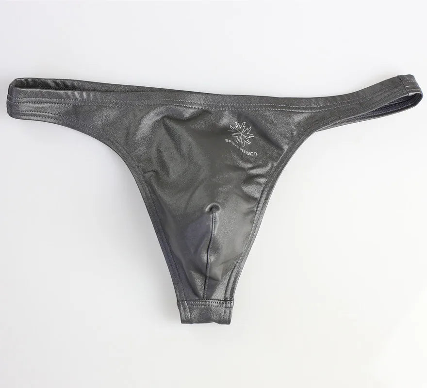 BRAVE PERSON New Men Briefs Sexy Underwear Mens Low Waist Briefs Imitation Leather Male Underpants For Men Briefs Thongs Gay