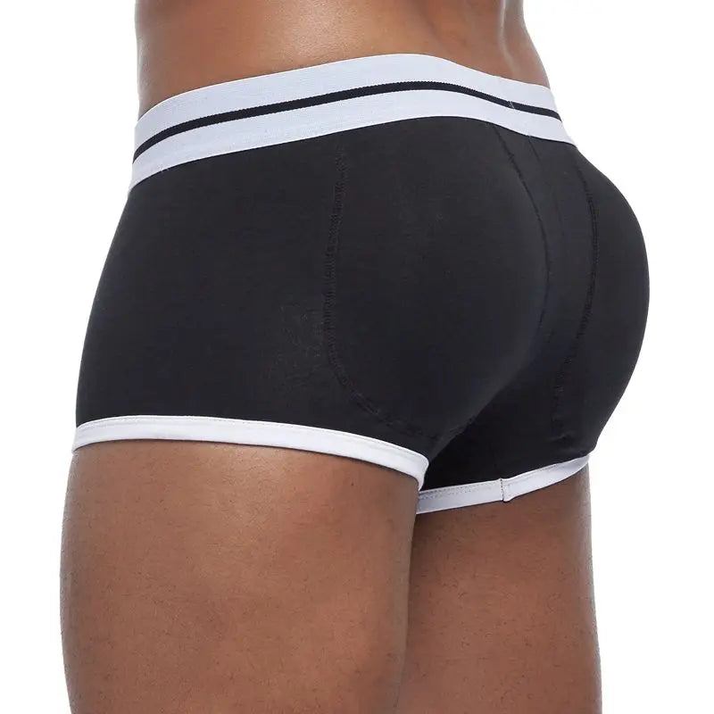 JOCKMAIL Brand sexy men underwear bulge enhancing men Boxer include Penis pad and hips buttocks double Removable push up cup