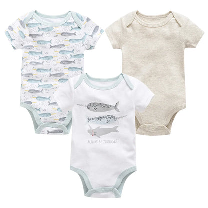 Kavkas Baby Girls Bodysuits 6/3 pcs/lot Summer Cotton Baby Clothes Short Sleeve Newborn body bebe 0-3 months Infant Clothing
