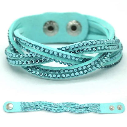 TYO New Fashion Charm Ladies Color Woven Leather Bracelet Charm Bracelet Hot Wholesale Wholesale 14 Colors To Choose From!