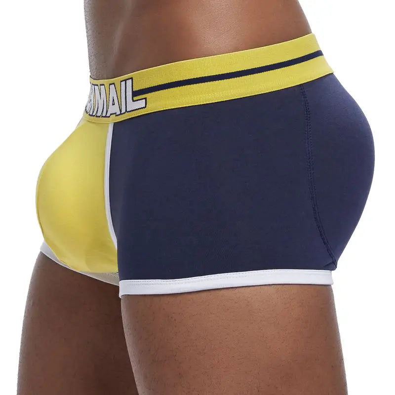 JOCKMAIL Brand sexy men underwear bulge enhancing men Boxer include Penis pad and hips buttocks double Removable push up cup
