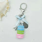 Women Cake Key Chain Fashion Cute French pastries Keychain Bag Charm Car Key Ring Wedding Party gift Jewelry 17278