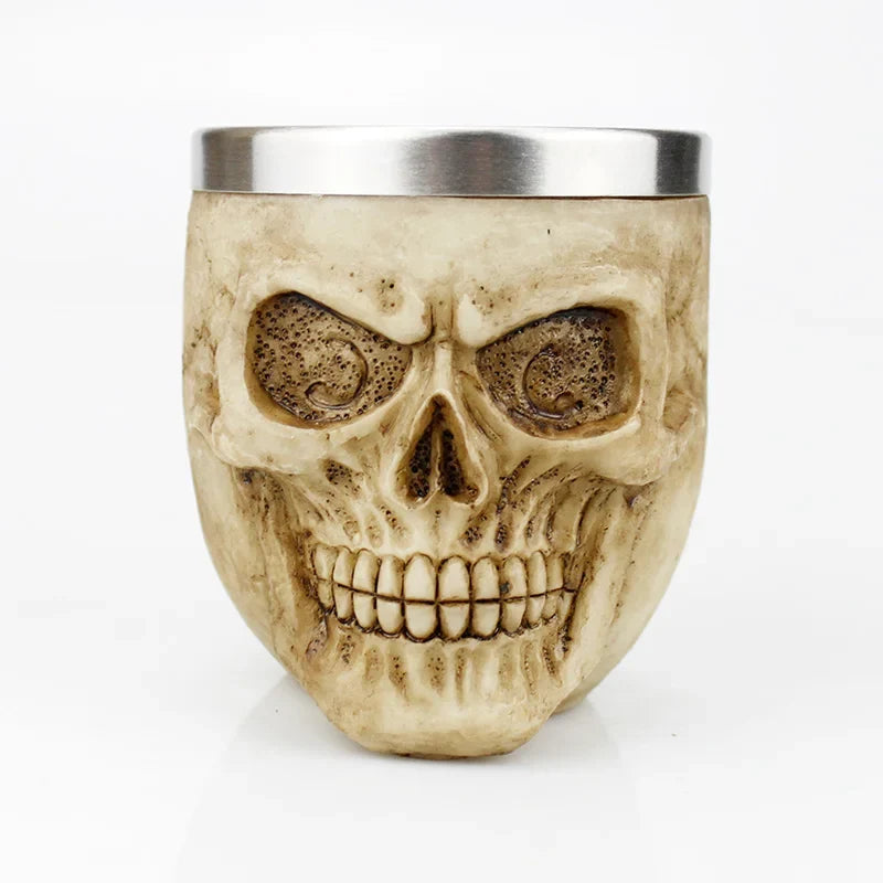 Gothic Wine Goblet Contain Dragon Claw Viking Skeleton Retro Stainless Steel Resin