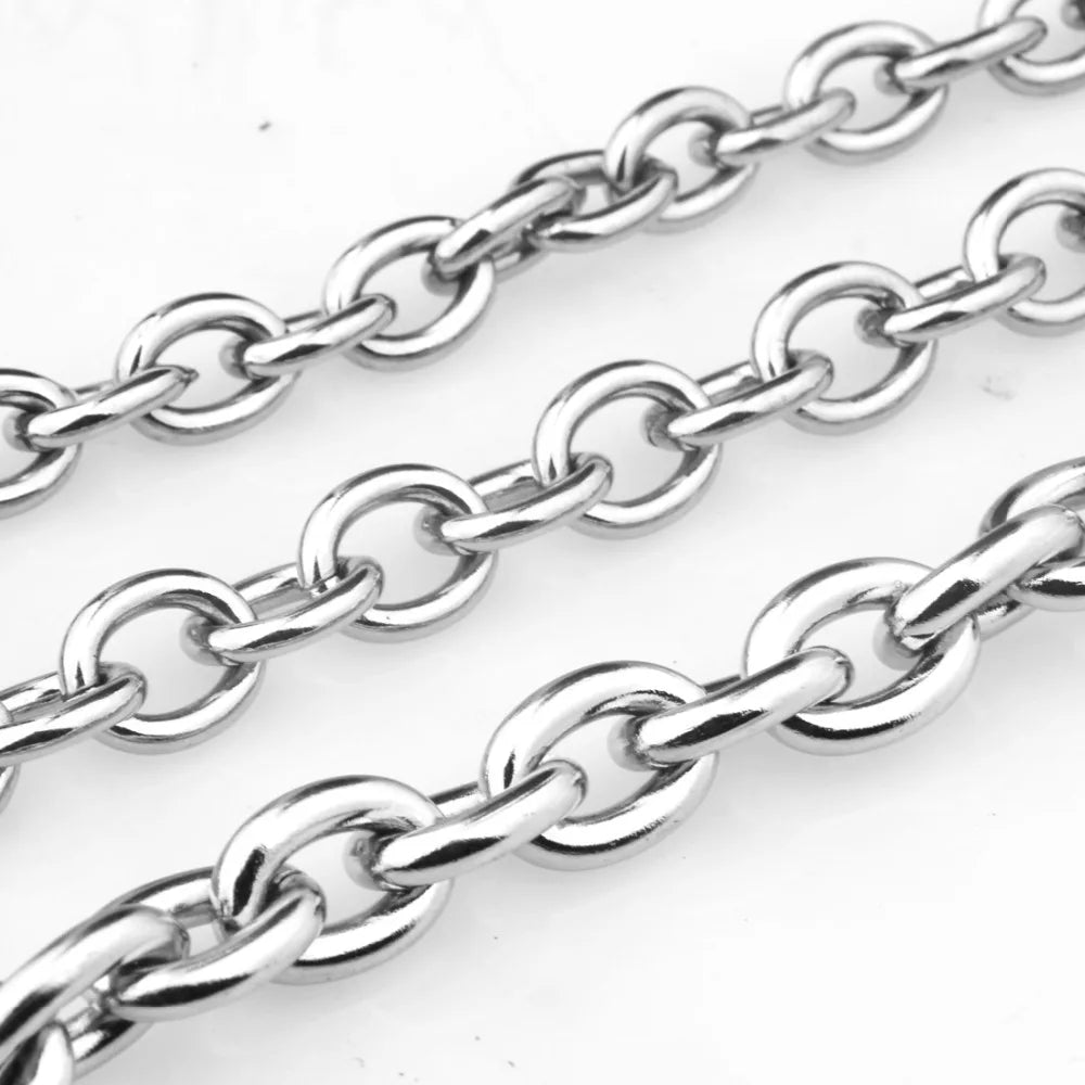 Men’s Heavy 316L Stainless Steel Oval Link Chain Necklace – Premium Silver Hip Hop Cuban Style | 8mm–15mm Thick | Tarnish-Free, Durable Statement Jewelry