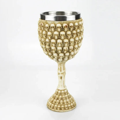 Gothic Wine Goblet Contain Dragon Claw Viking Skeleton Retro Stainless Steel Resin