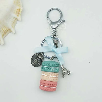 Women Cake Key Chain Fashion Cute French pastries Keychain Bag Charm Car Key Ring Wedding Party gift Jewelry 17278