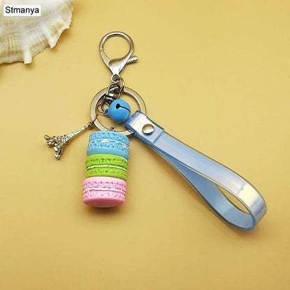 Women Cake Key Chain Fashion Cute French pastries Keychain Bag Charm Car Key Ring Wedding Party gift Jewelry 17278