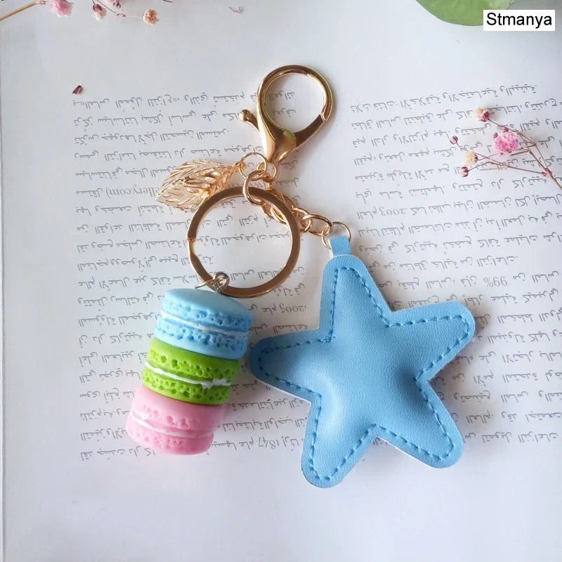 Women Cake Key Chain Fashion Cute French pastries Keychain Bag Charm Car Key Ring Wedding Party gift Jewelry 17278