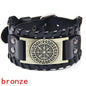 Trendy Viking Bracelet Nordic Rune Compass God Bird Charm Men's Bracelet New Fashion Leather Woven Jewelry Accessorie Party Gift