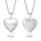 Vnox Light Heart Locket Pendants for Women Men Openable Photo Frame Glossy Stainless Steel Necklaces Family Love Collar