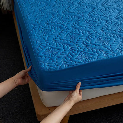 Bonenjoy Quilted Waterproof Fitted Sheet with Elastic Queen King Size