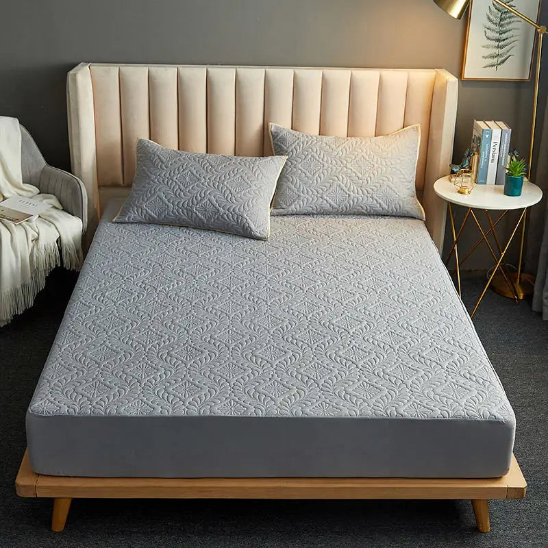 Bonenjoy Quilted Waterproof Fitted Sheet with Elastic Queen King Size