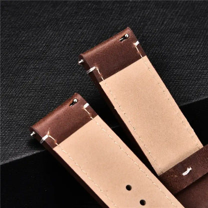 TicWatch Pro 5, Pro 3 & E3 Minimal Leather Band with Accent Stitches