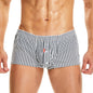 SEOBEAN Cotton Striped Boxers Underwear Men Boxer Shorts Mens Underpants Home Shorts No elastic Loose Lounge Pajama Shorts