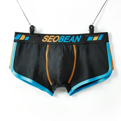 SEOBEAN Shorts Men Underwear Boxers Breathable Cotton Boxer Shorts U convex Design Fashion Male Panties Underpants Homewear