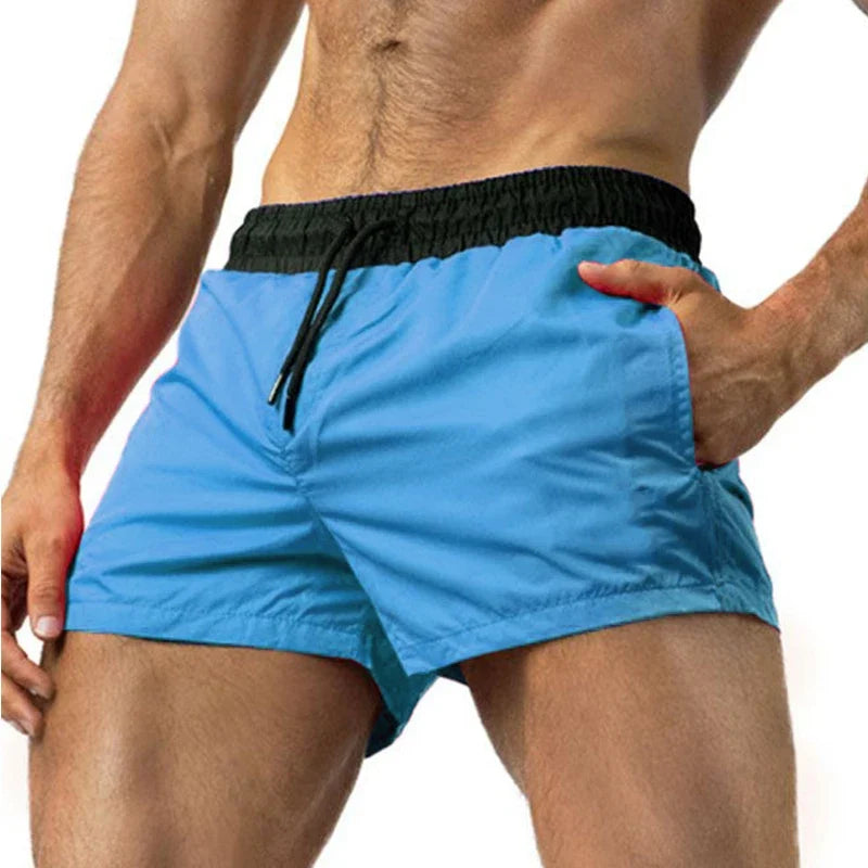 New Running Shorts Men Swimwear Men Swimsuit 2021 Swimming Trunks Short Quick-drying Sexy Mens exy Mens Swim Briefs Beach Shorts