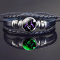 Glow In The Dark Constellation Gemini Bracelet  Braided Leather Bracelet Zodiac Gemini Jewelry Birthday Present