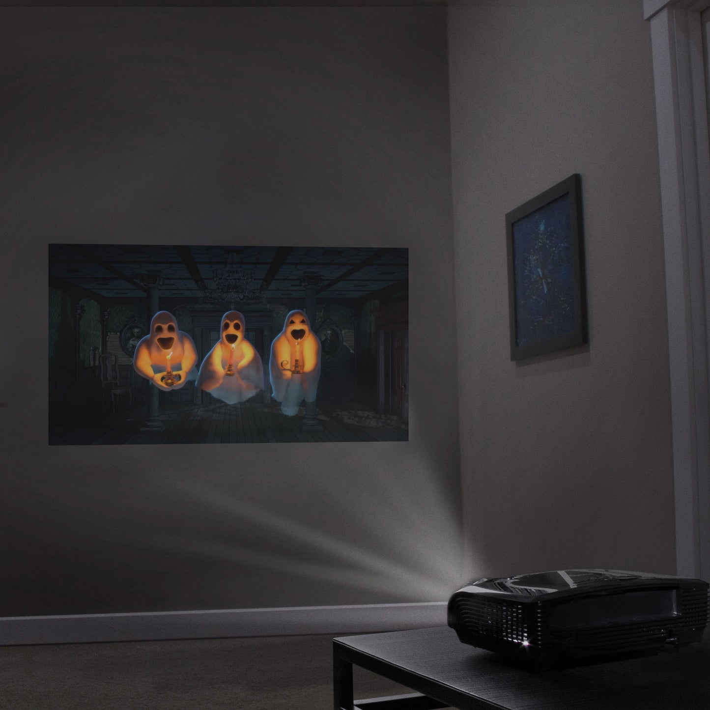 AtmosFX Halloween Digital Decoration USB - Halloween Vol 1 + 48" x 72" Projection Screen