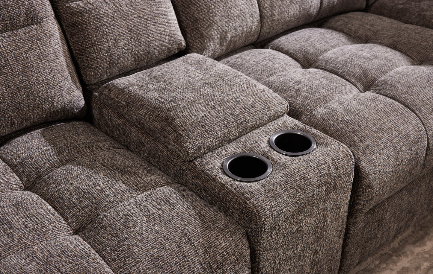 Haven Gunmetal 7-Piece Sleeper Sectional with Sliding Seats and Storage