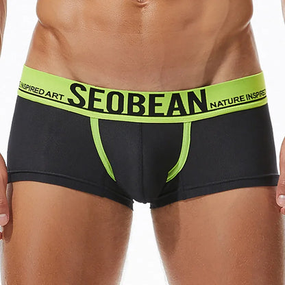 SEOBEAN Mesh Breathable Men's Boxers Sexy Underwear Boxer Shorts Men Underpants Boxershorts Male Panties Boxer for Man