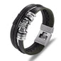 YIZIZAI Fashion Bracelete Genuine Leather Multilayer Anchor Bracelet Men Vintage Punk Rock Women Alloy Beads Nautical Jewelry