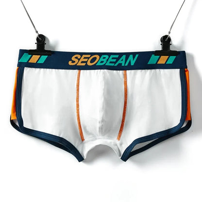 SEOBEAN Shorts Men Underwear Boxers Breathable Cotton Boxer Shorts U convex Design Fashion Male Panties Underpants Homewear