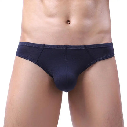 Sexy Underwear Men Transparent Thong G-String Ice Silk Lingerie Underpants Low Rise Men Briefs T-Back Panties