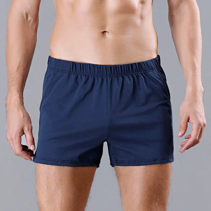 Mens Summer Loose Shorts Fashion Comfortable Cotton Boxers Shorts Men Breathable Home Short Sweatpants Casual Shorts