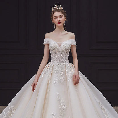 Elegant Off The Shoulder Wedding Gown EDW469