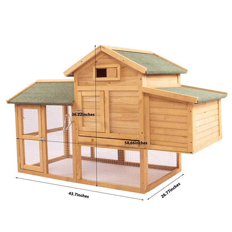 Large Wooden Hen House Rabbit Hutch Chicken Coop
