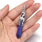 Vintage Natural Stone Pendant Cone Shape Lapis Lazuli Opal Pendulum for Fashion Jewelry Making DIY Women Necklace Accessory