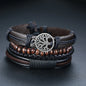 Vnox Mix 4Pcs/ Set Braided Wrap Leather Bracelets for Men Women