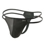 BRAVE PERSON Men Briefs Sexy Underwear Men Thongs  Imitation Leather Fabric Double Belts Design Sissy Panties Thongs for Man