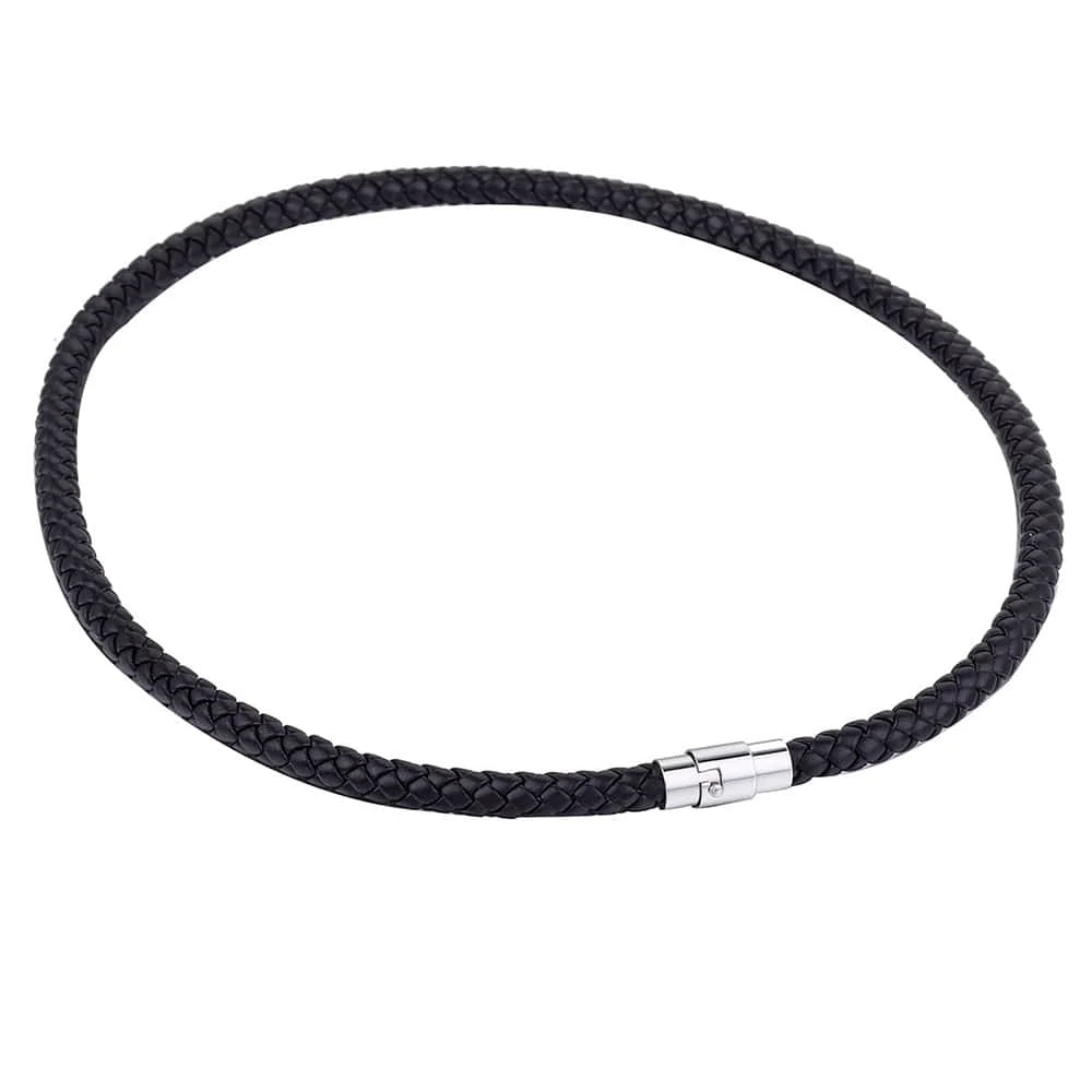 Leather Necklace Choker for Men Women Black Brown Rope Choker Necklaces Wholesale Dropshipping Jewelry  4/6/8mm DUNM09A