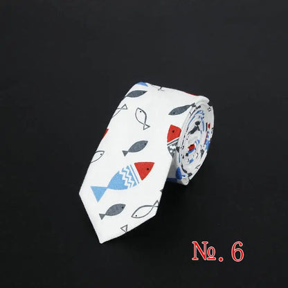 Cotton Men's Colourful Tie Duck Dog Fruit Flower Ties Narrow Kids Children Necktie Slim Skinny Cravate Narrow Thick Neckties