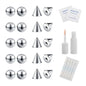 ZS Stainless Steel Fake Lip Studs Stick-on Eyebrow Ring Non Piercing Jewelry Fake Nose Studs Face Piercing Jewelry Dermal Anchor