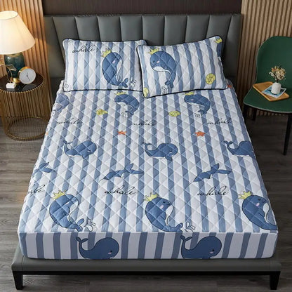 Bonenjoy Quilted Waterproof Fitted Sheet with Elastic Queen King Size