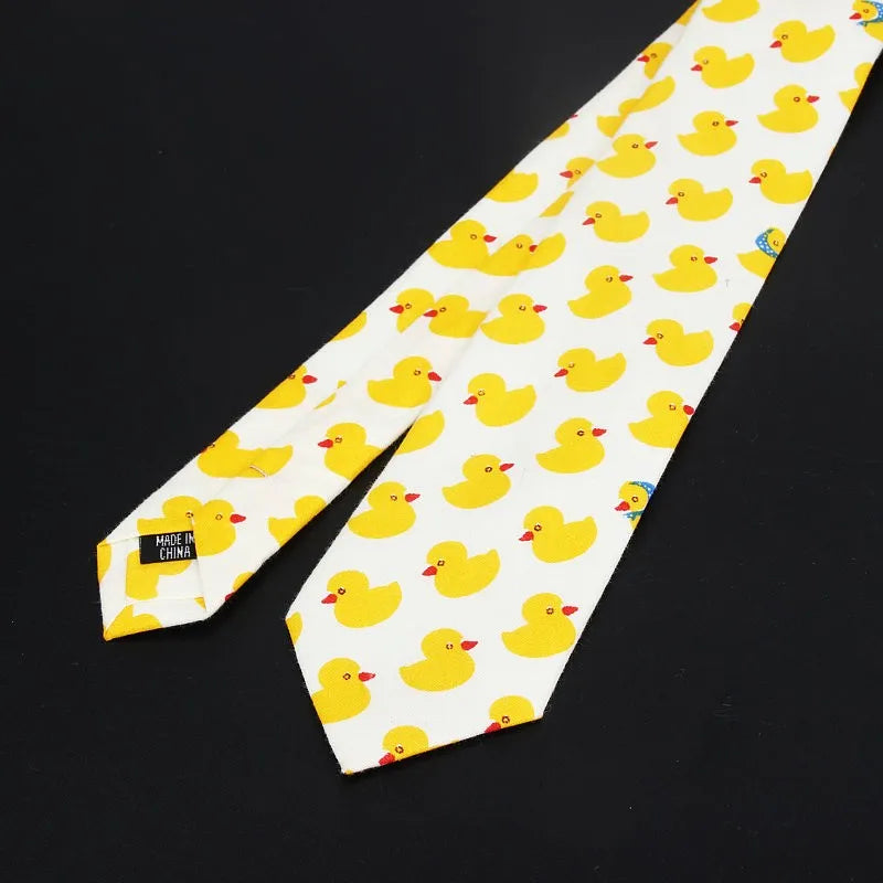 Cotton Men's Colourful Tie Duck Dog Fruit Flower Ties Narrow Kids Children Necktie Slim Skinny Cravate Narrow Thick Neckties