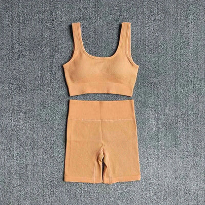 Seamless Yoga Set: Bra & Shorts - 2PCS