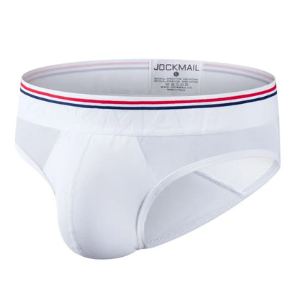 Jockmail Gay Underwear Men Briefs Sexy Transparent Mesh Underpant Rainbow colors , Breathable Shorts calzoncillos hombre slip