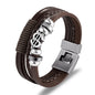 YIZIZAI Fashion Bracelete Genuine Leather Multilayer Anchor Bracelet Men Vintage Punk Rock Women Alloy Beads Nautical Jewelry